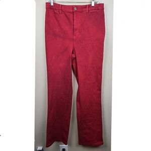 Damaged Alice + Olivia Gorgeous Coin Pocket Jeans in Bright Poppy size 32